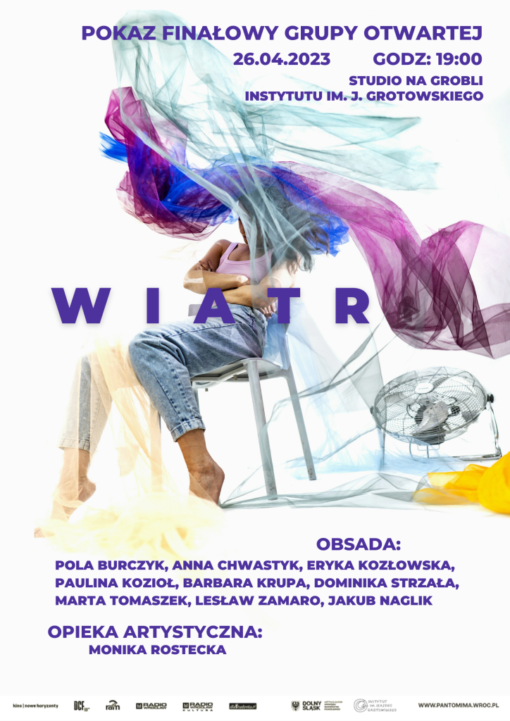 Plakat "WIATR". Pokaz finałowy pod opieką artystyczną Moniki Rosteckiej