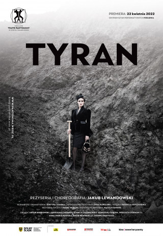 Plakat przedstawienia "Tyran" autorstwa Natalii Kabanow.